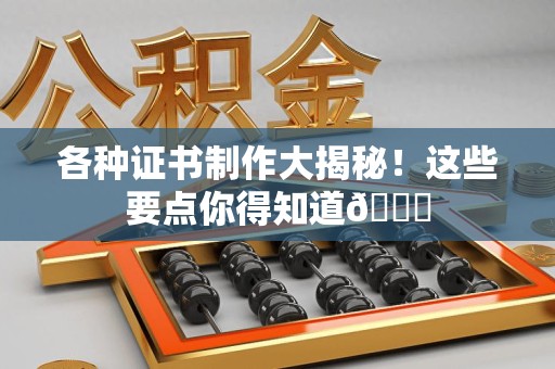 三元各种证书制作大揭秘！这些要点你得知道😎